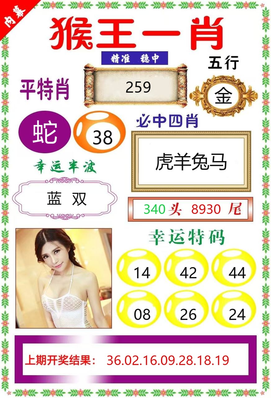 澳门新新彩猴王一肖资料图